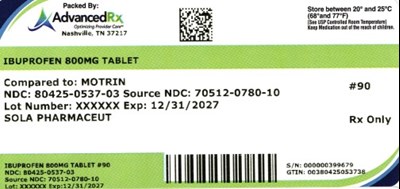 Ibuprofen 800mg Tablet 80425-0537-03.jpg Ibuprofen 800mg Tablet #90 - Ibuprofen 800mg Tablet 80425 0537 03
